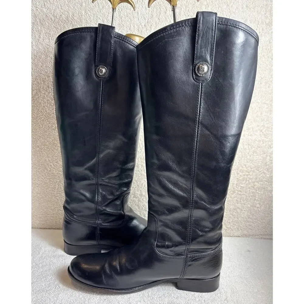 Frye Melissa Button #77167 Leather Equestrian Riding Biker Womens Boots 7.5 B